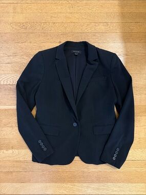 Ann Taylor Black Single-Button Tailored Blazer
